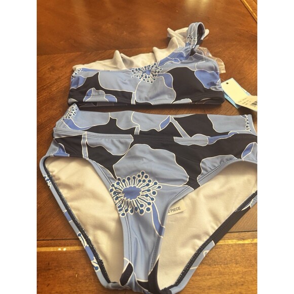Draper James Lands End Bikini Set High Waist Seafoam Blue Print XS - Picture 1 of 16